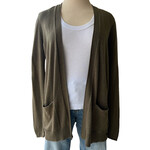 Olive Side Button Detail Cardigan