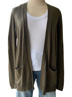 Olive Side Button Detail Cardigan