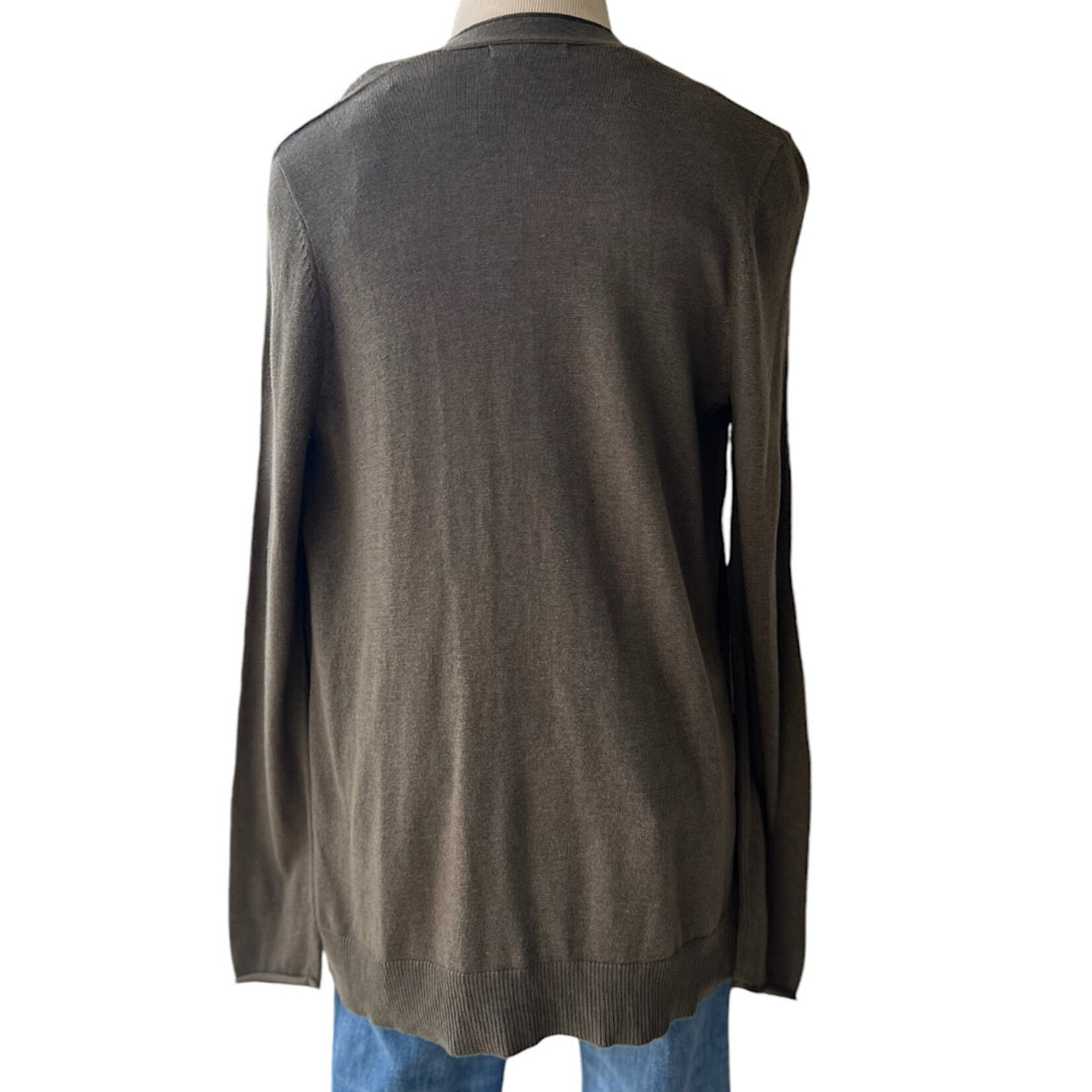 Olive Side Button Detail Cardigan