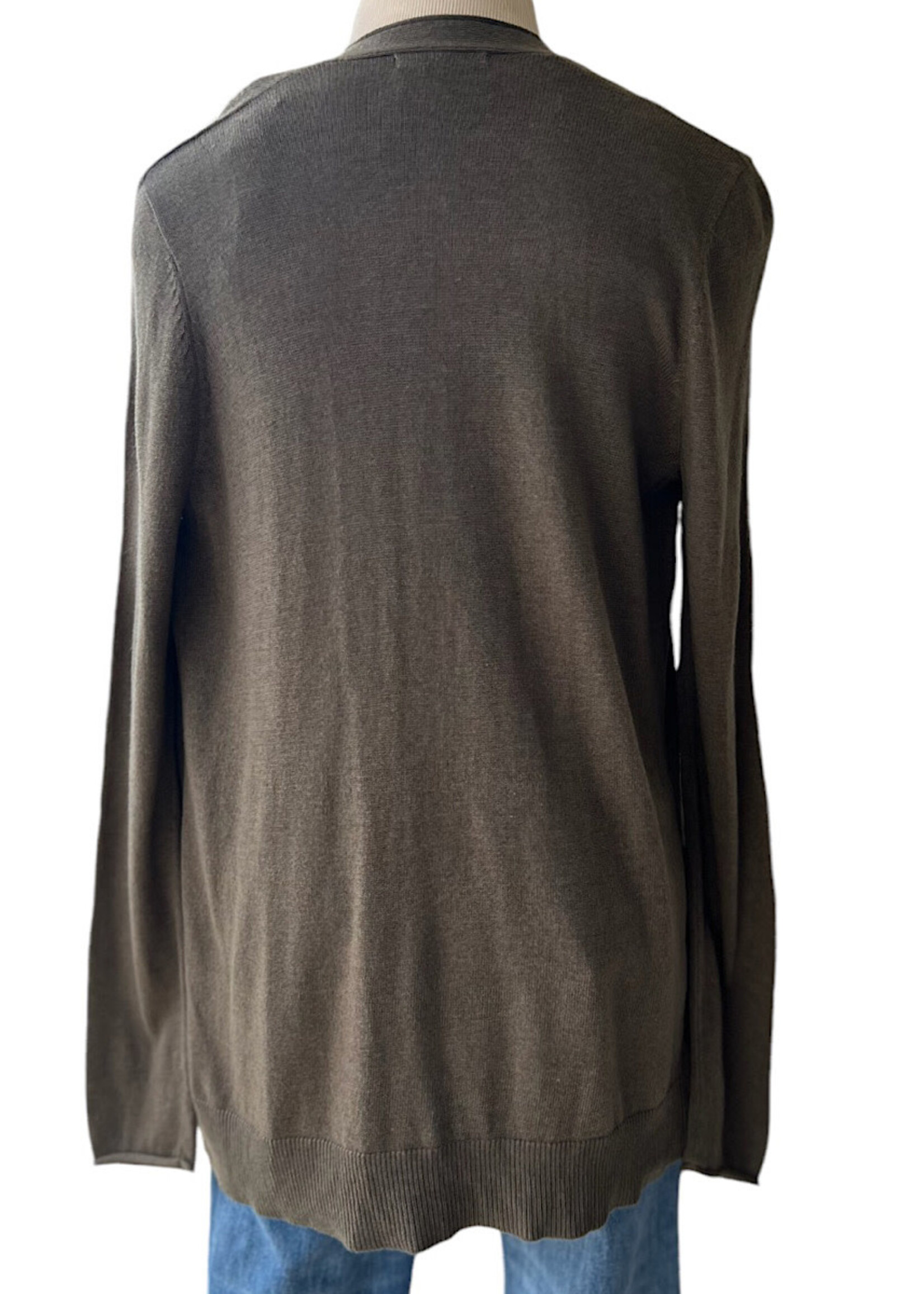 Olive Side Button Detail Cardigan