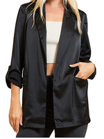 Black Blazer With Rolled Up Sleeve