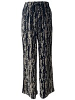 Black Geo Print Drawstring Waist Pants