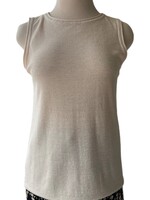Oatmeal Crew Neck Sleeveless Sweater Tank Top