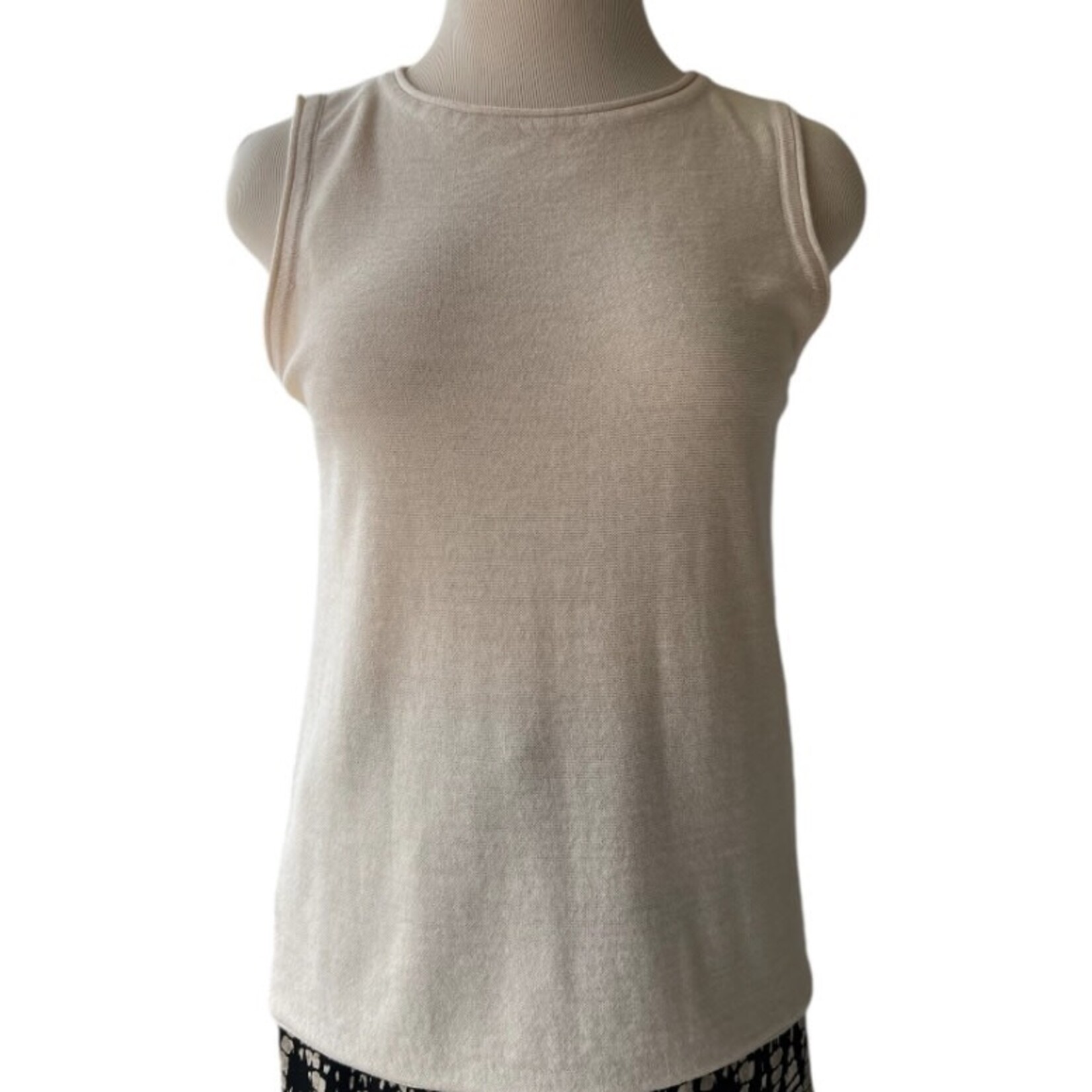 Oatmeal Crew Neck Sleeveless Sweater Tank Top