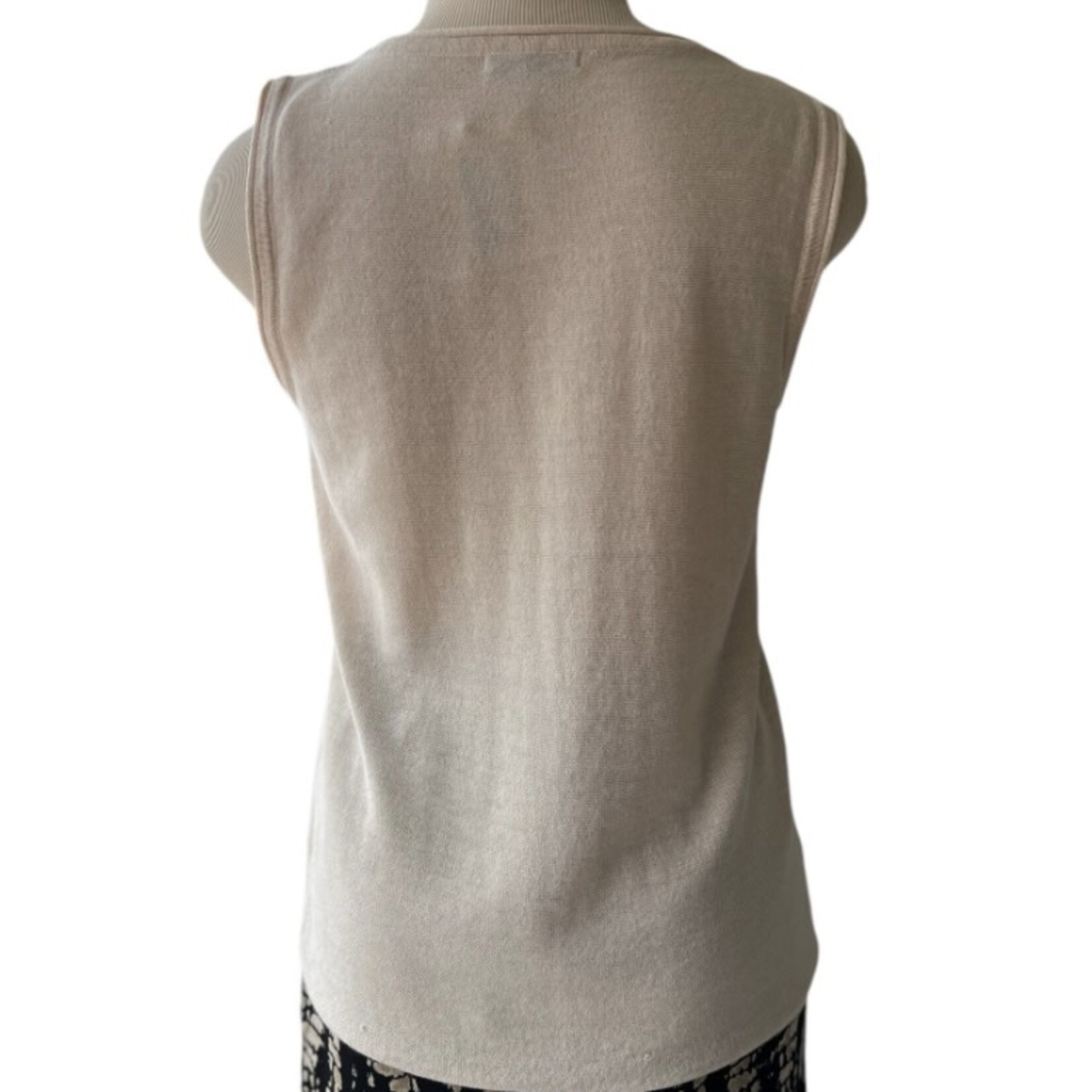 Oatmeal Crew Neck Sleeveless Sweater Tank Top
