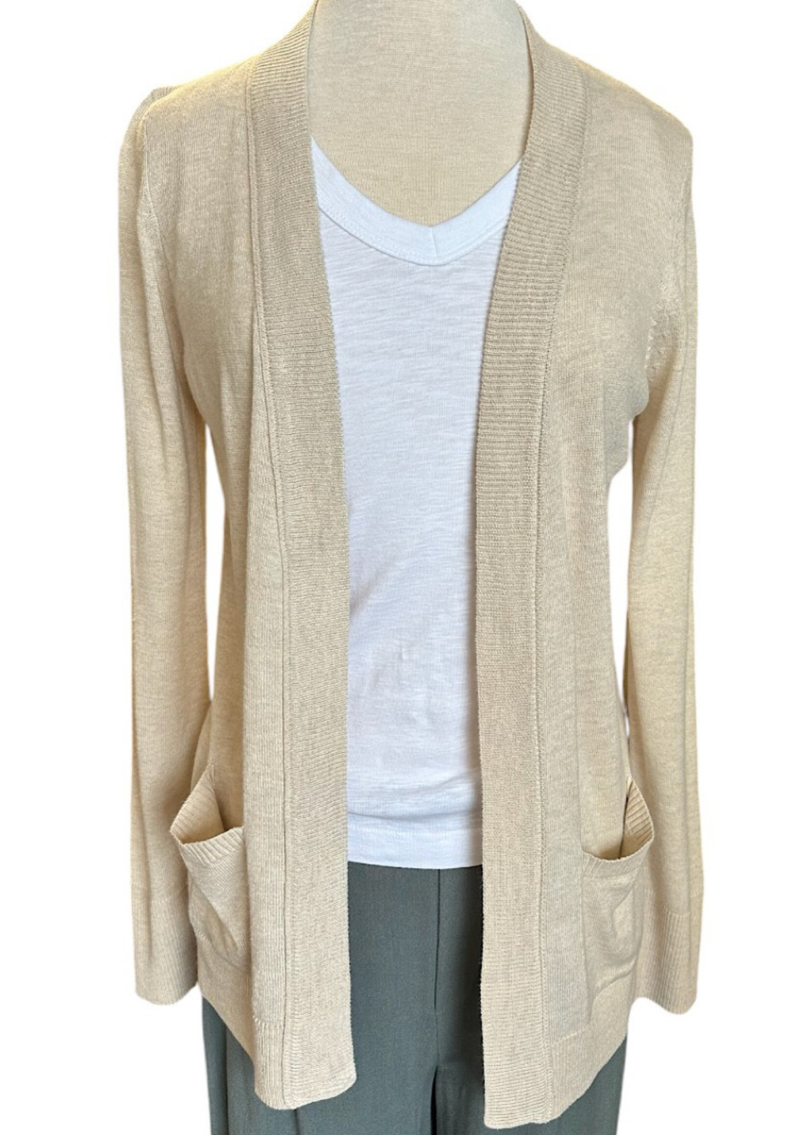 Open Front Wool Cardigan