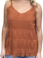 Rust Spaghetti Strapped Doubled Lined Tank  XL