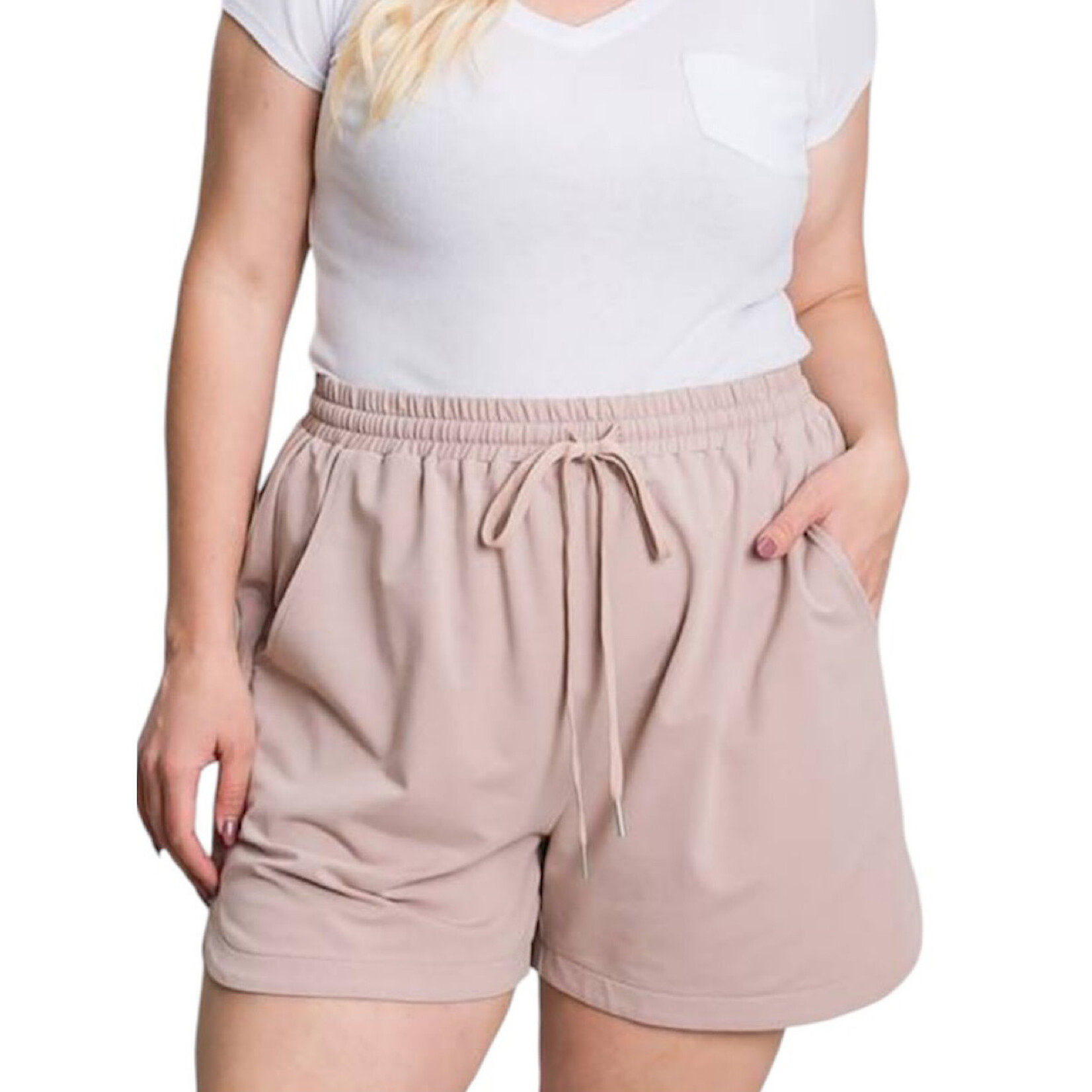 Mauve Washed Cotton French Terry Casual Comfy Shorts
