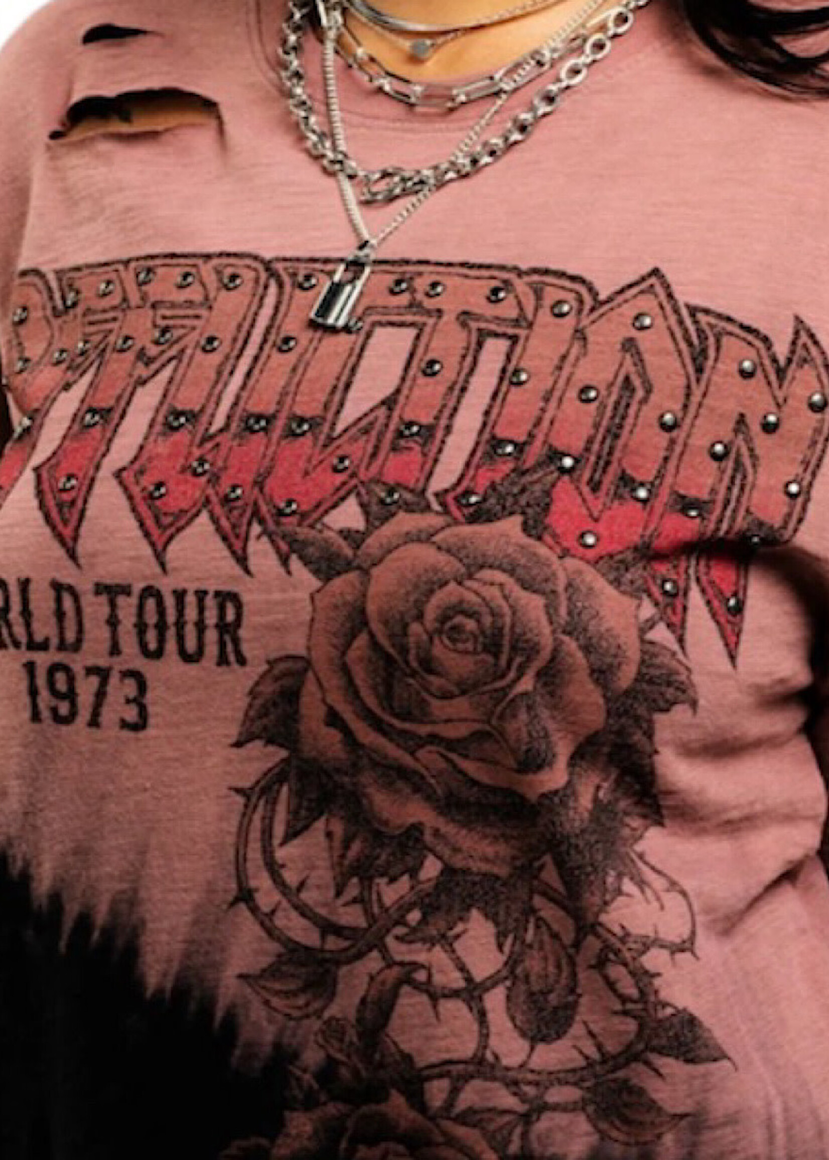 Affliction Oversized Tee Tour of Roses