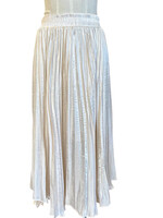 Cream Pleated Midi Skirt