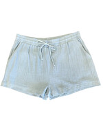 Plus Dusty Blue Gauze Shorts