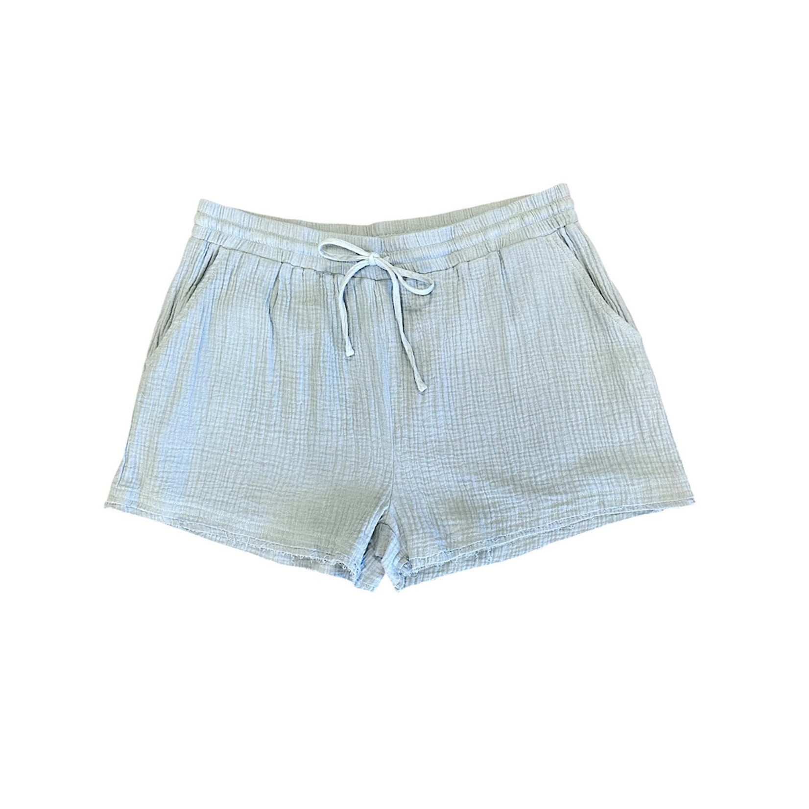 Plus Dusty Blue Gauze Shorts