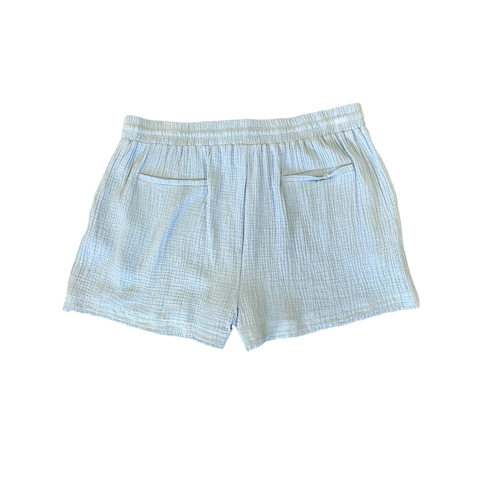 Plus Dusty Blue Gauze Shorts