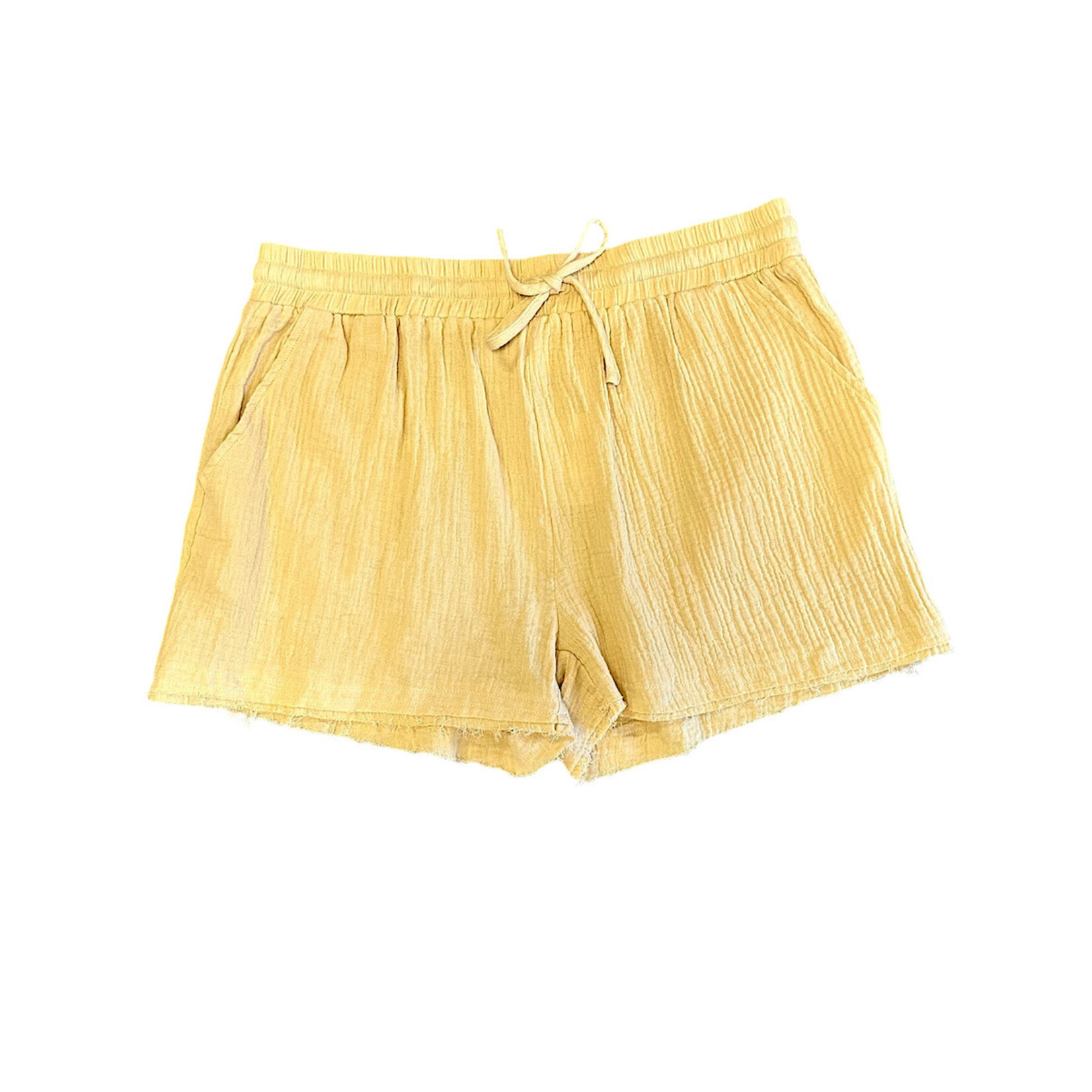 Plus Dusty Yellow Gauze Shorts