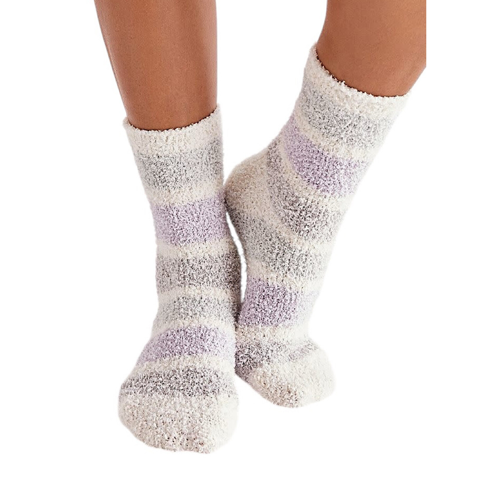 Z Supply Z Supply Stripe Plush Socks Heather Grey