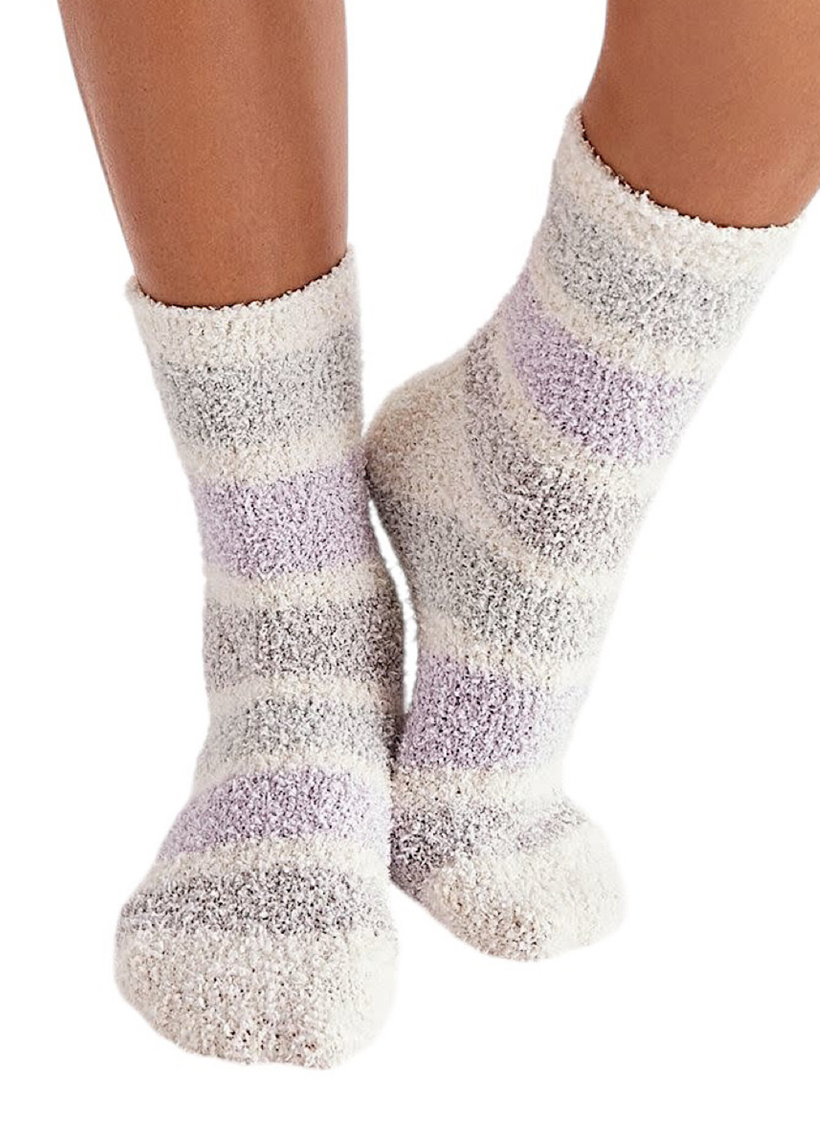 Z Supply Z Supply Stripe Plush Socks Heather Grey