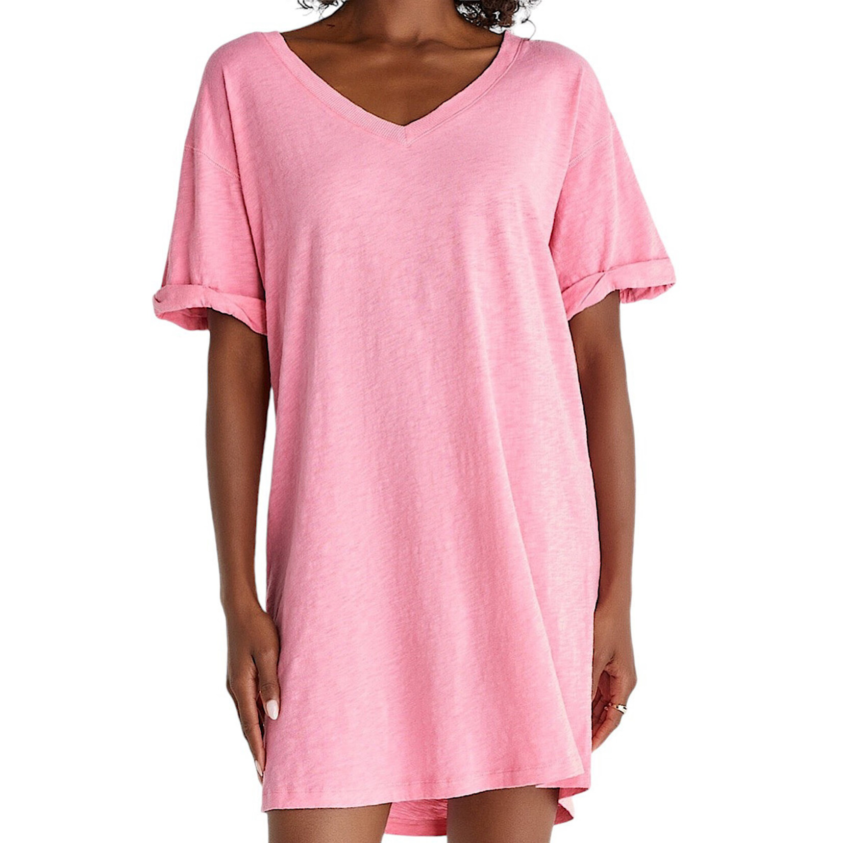 Z Supply Z Supply V-Neck T-shirt Dress Flamingo