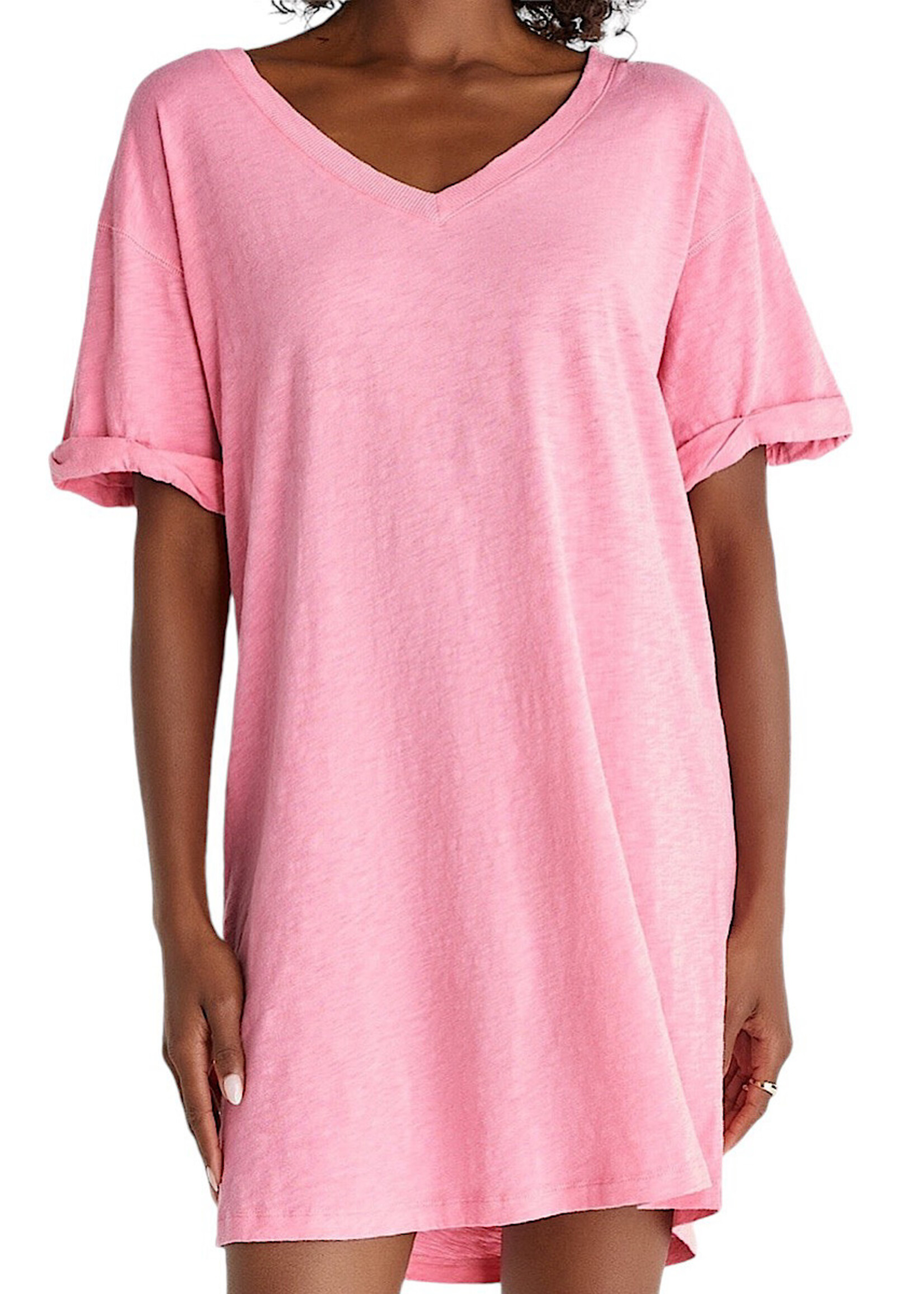 Z Supply Z Supply V-Neck T-shirt Dress Flamingo