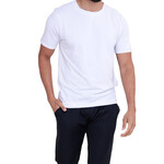 White Cotton Blend Crewneck S/S