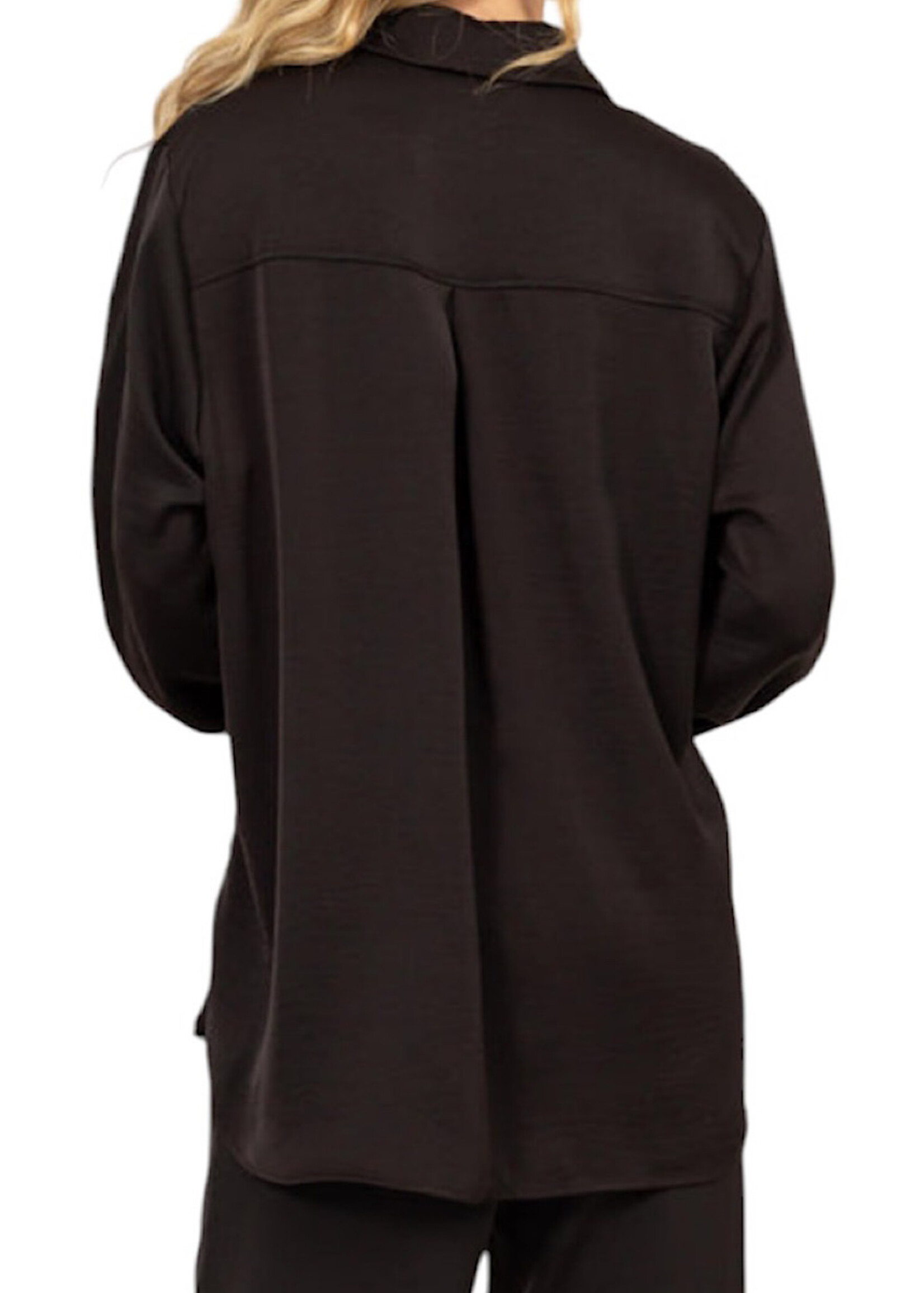 Black Oversized Button Up Shirt