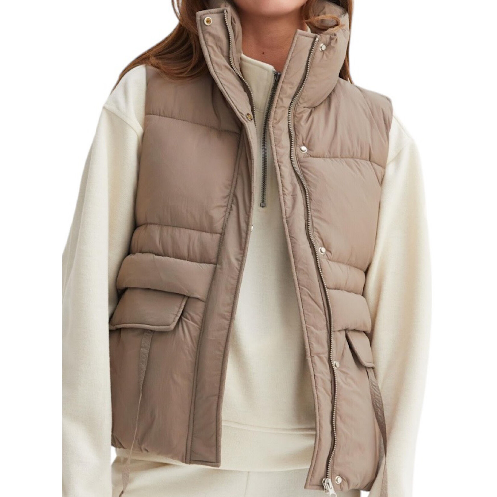 Mushroom Placket Puffer Vest