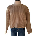 Taupe Rolled Edge Knit Sweater