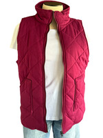 Burgundy Quilted Puffer Vest Size Large-RF