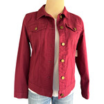 Market & Spruce Maroon Button Front Denim Jacket Size Small-RF