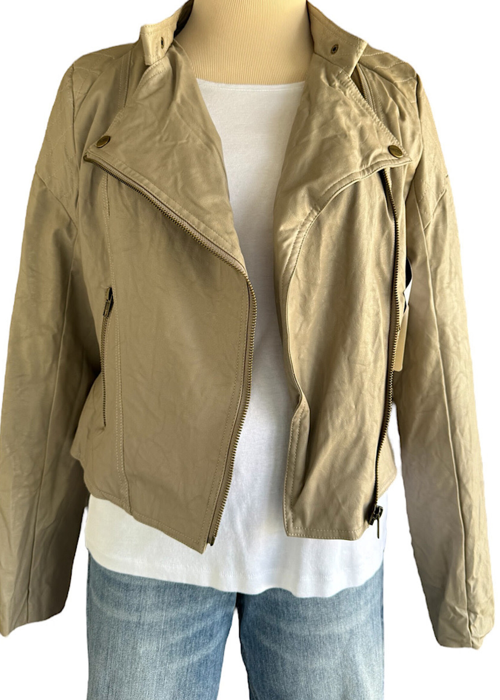 Stone Leather Biker Jacket Size Large-RF