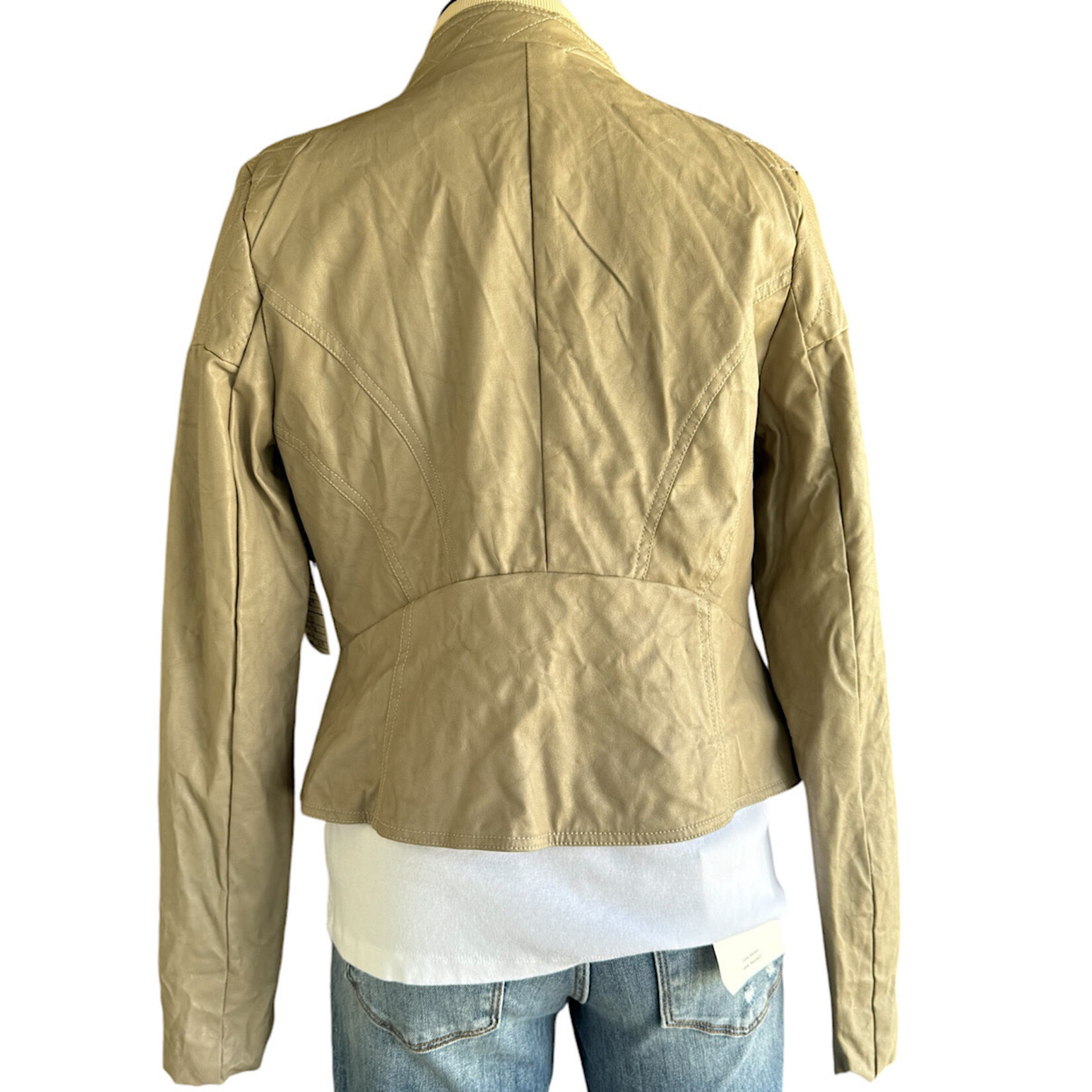 Embellish Stone Leather Biker Jacket Size Large-RF