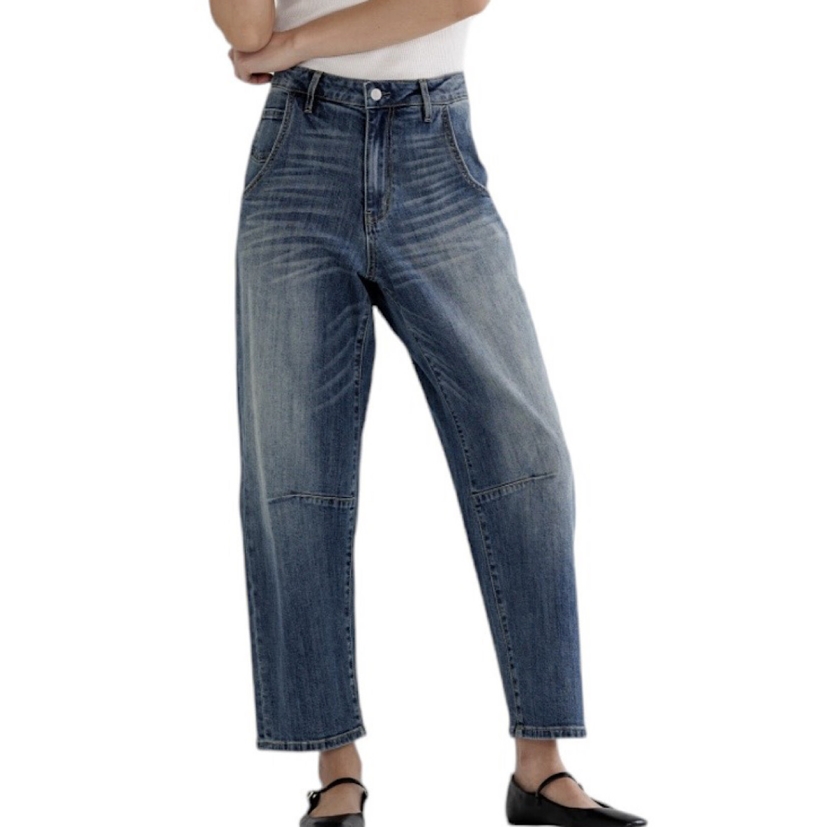 Mica Denim MICA MDP-W3227 S/H Navy Barrel-Leg Jean