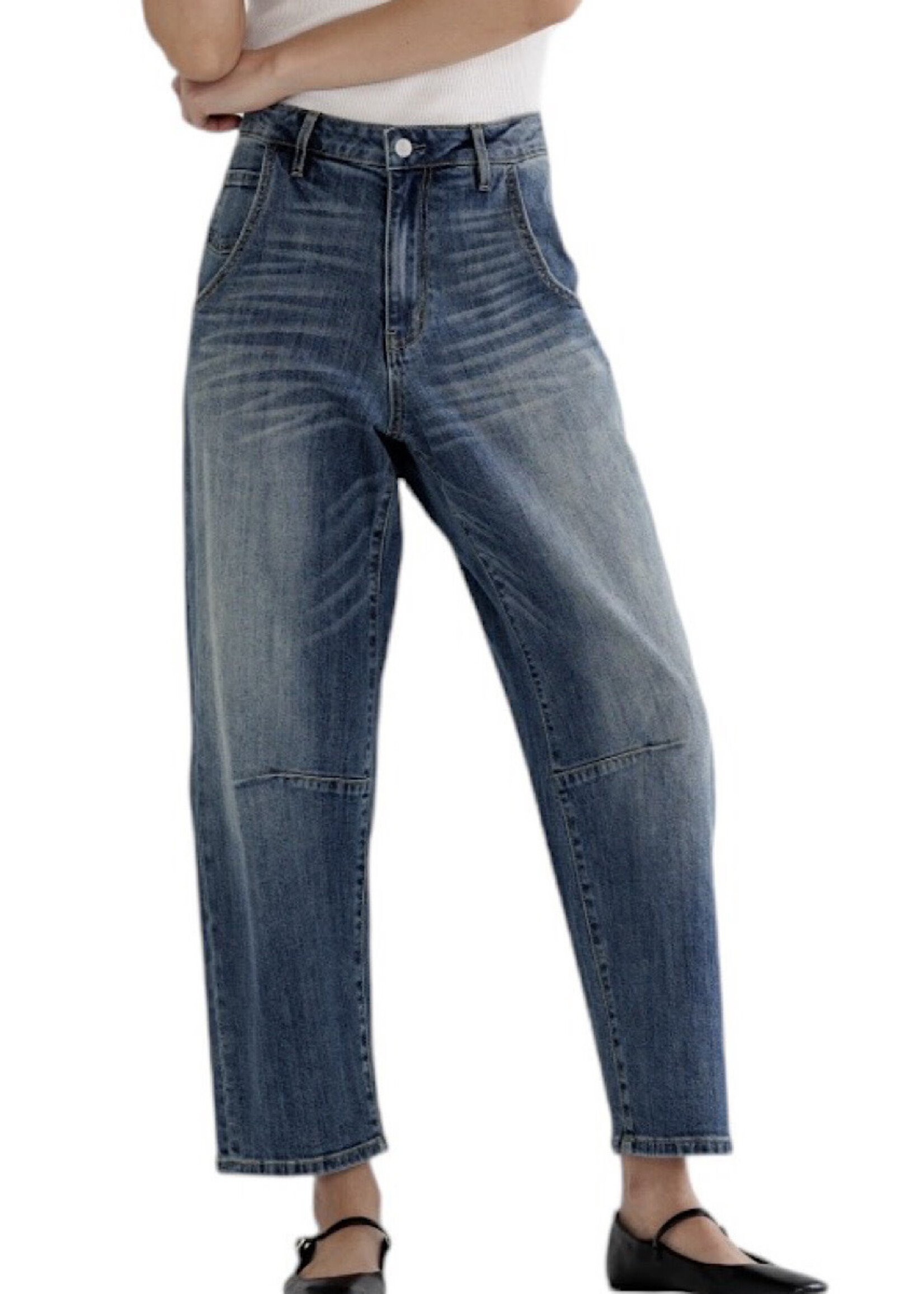 Mica Denim MICA MDP-W3227 S/H Navy Barrel-Leg Jean