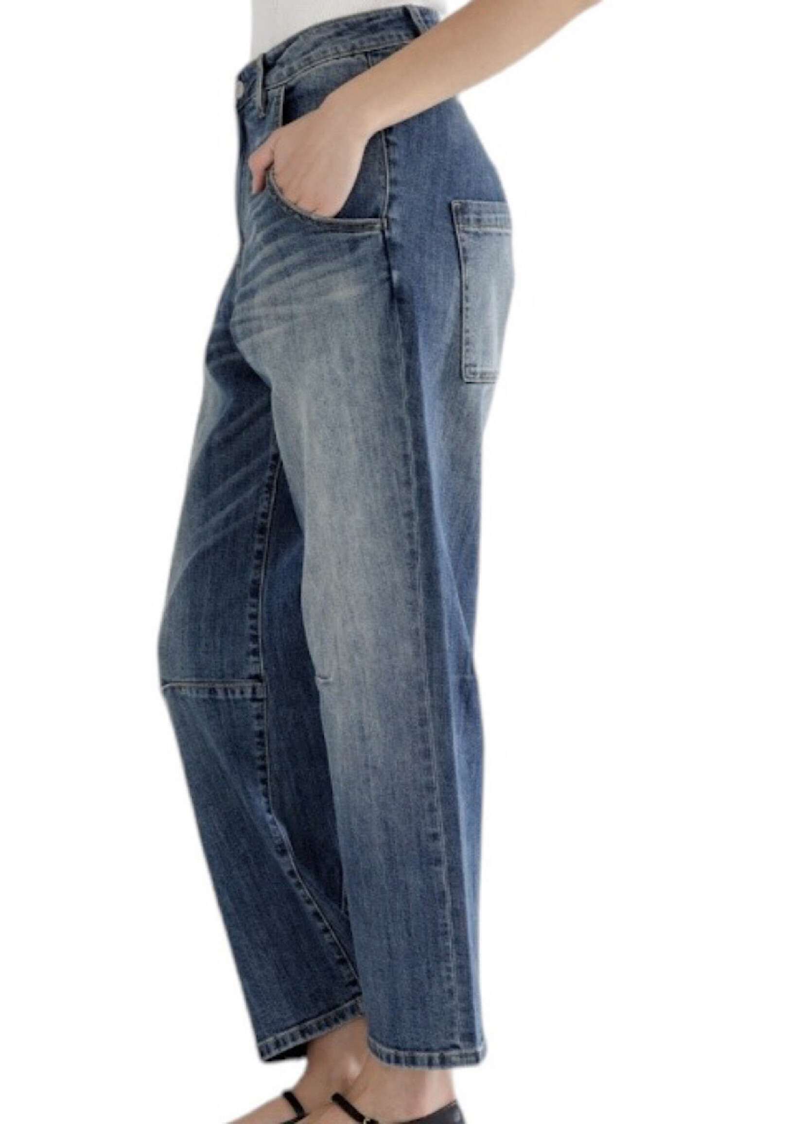 Mica Denim MICA MDP-W3227 S/H Navy Barrel-Leg Jean