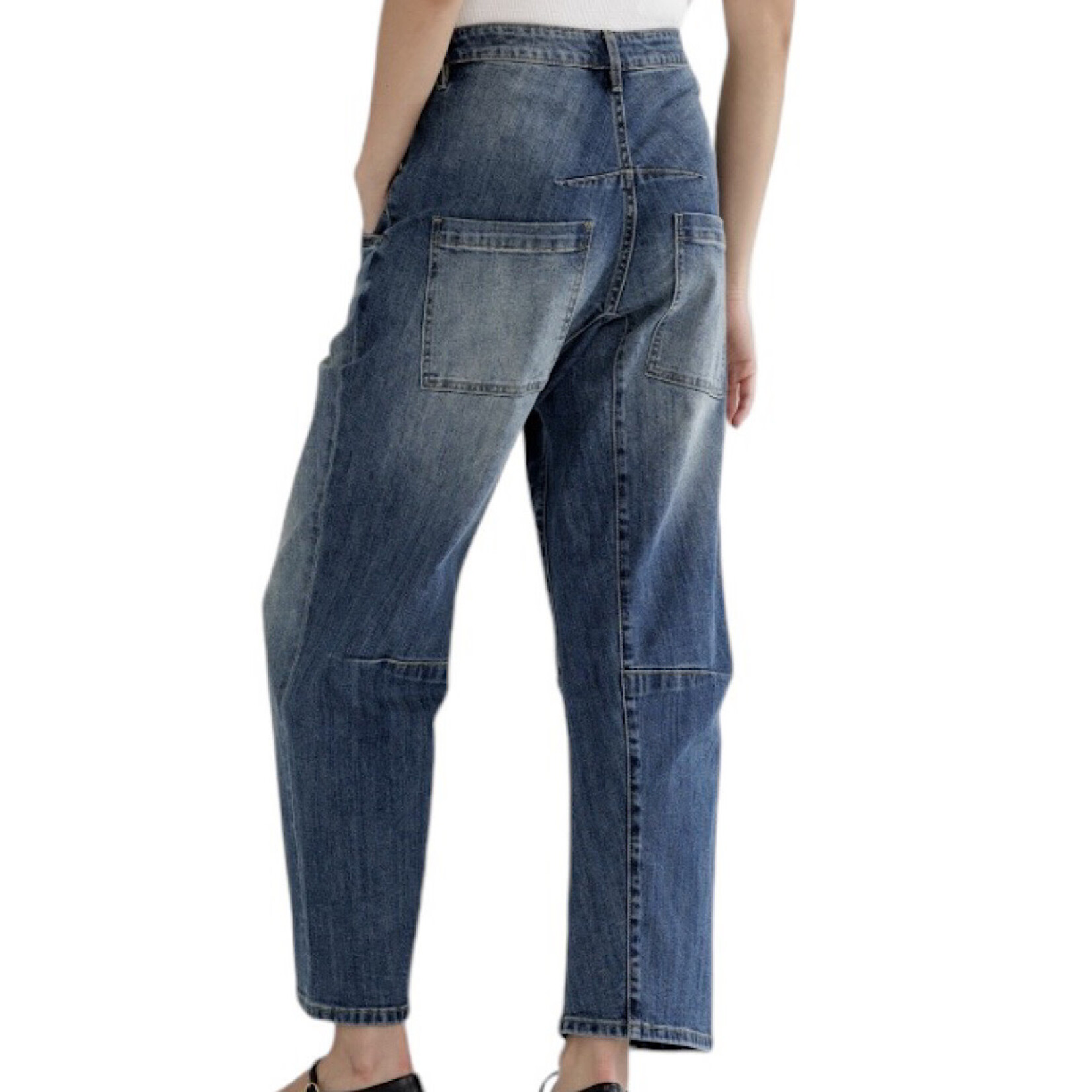 Mica Denim MICA MDP-W3227 S/H Navy Barrel-Leg Jean