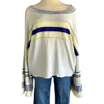 Blue Multi Stripe Bell Sleeve Sweater Size Medium-RF