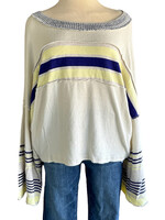 Blue Multi Stripe Bell Sleeve Sweater Size Medium-RF