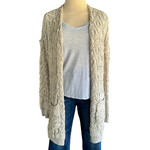 Crochet Knit Mid Length Cardigan Size Small-RF
