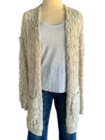 Crochet Knit Mid Length Cardigan Size Small-RF