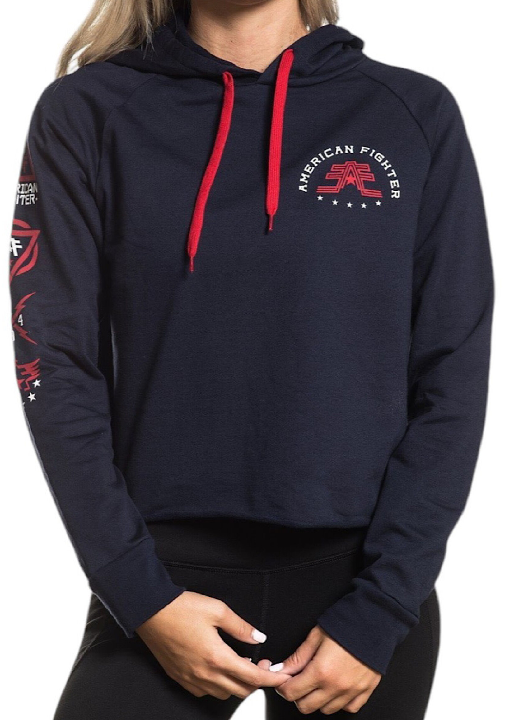 Navy/Red Cropped Hoodie Size Small-RF