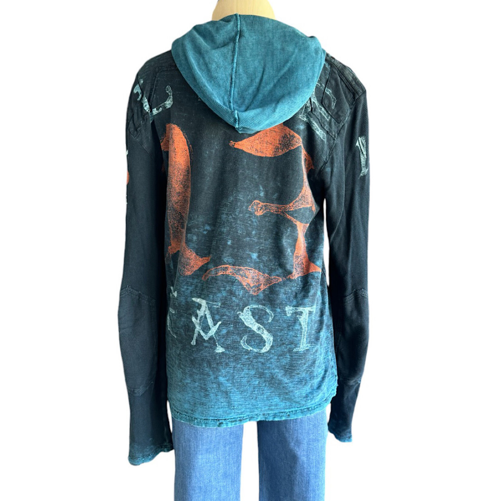 Blue Mix Pullover Hoodie Size Large-RF