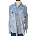 Light Grey Button Up Top with Shoulder Detail Size Large-RF