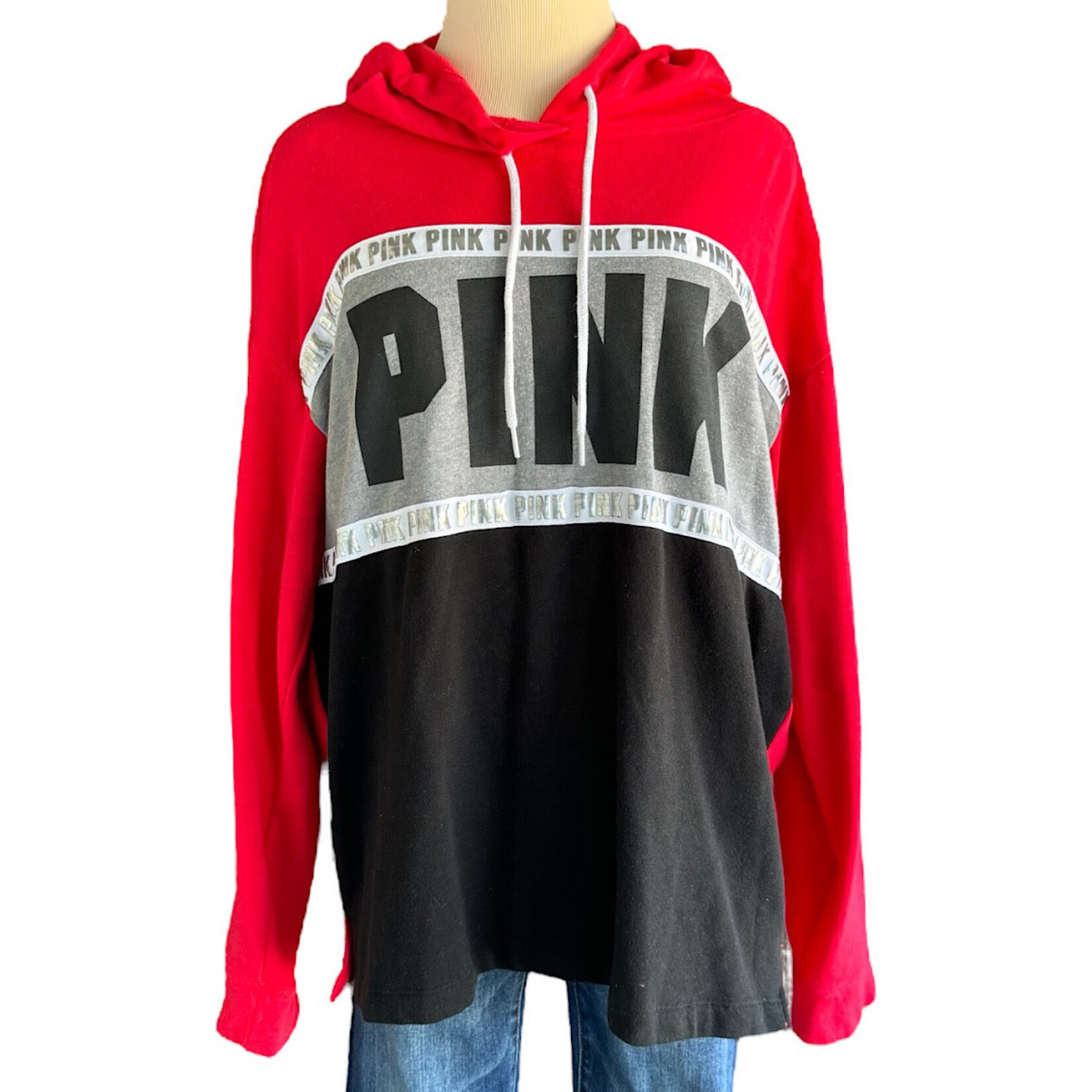 Victoria's Secret Red/Black Hoodie Size Large-RF