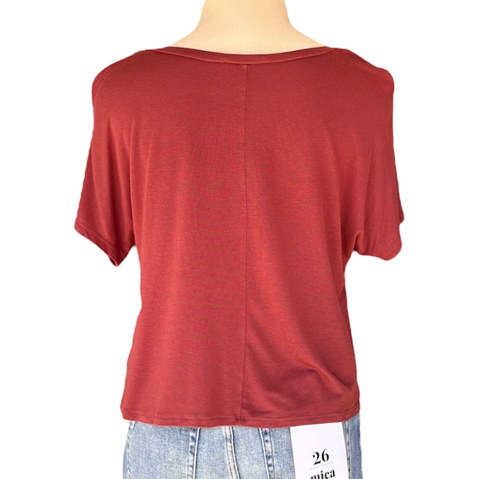 Double Zero Rust Basic Tee with V Hem Line Size Small-RF