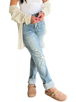 Judy Blue Judy Blue Double Cuff Fray Hem with Destroy BF JB88440