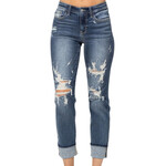 Judy Blue JB82427 Mid Rise Cuffed Destroy BF