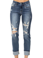Judy Blue JB82427 Mid Rise Cuffed Destroy BF