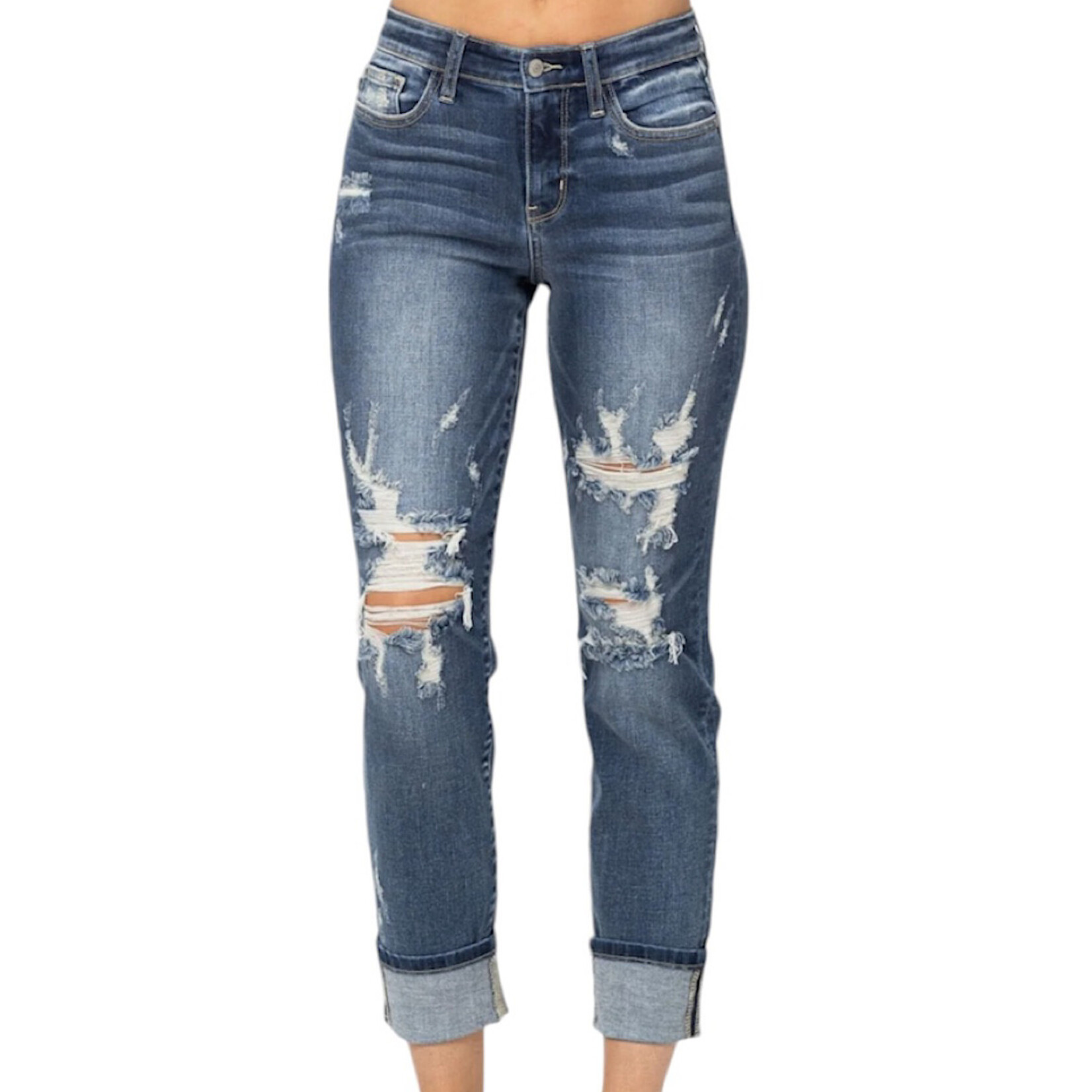 Judy Blue JB82427 Mid Rise Cuffed Destroy BF