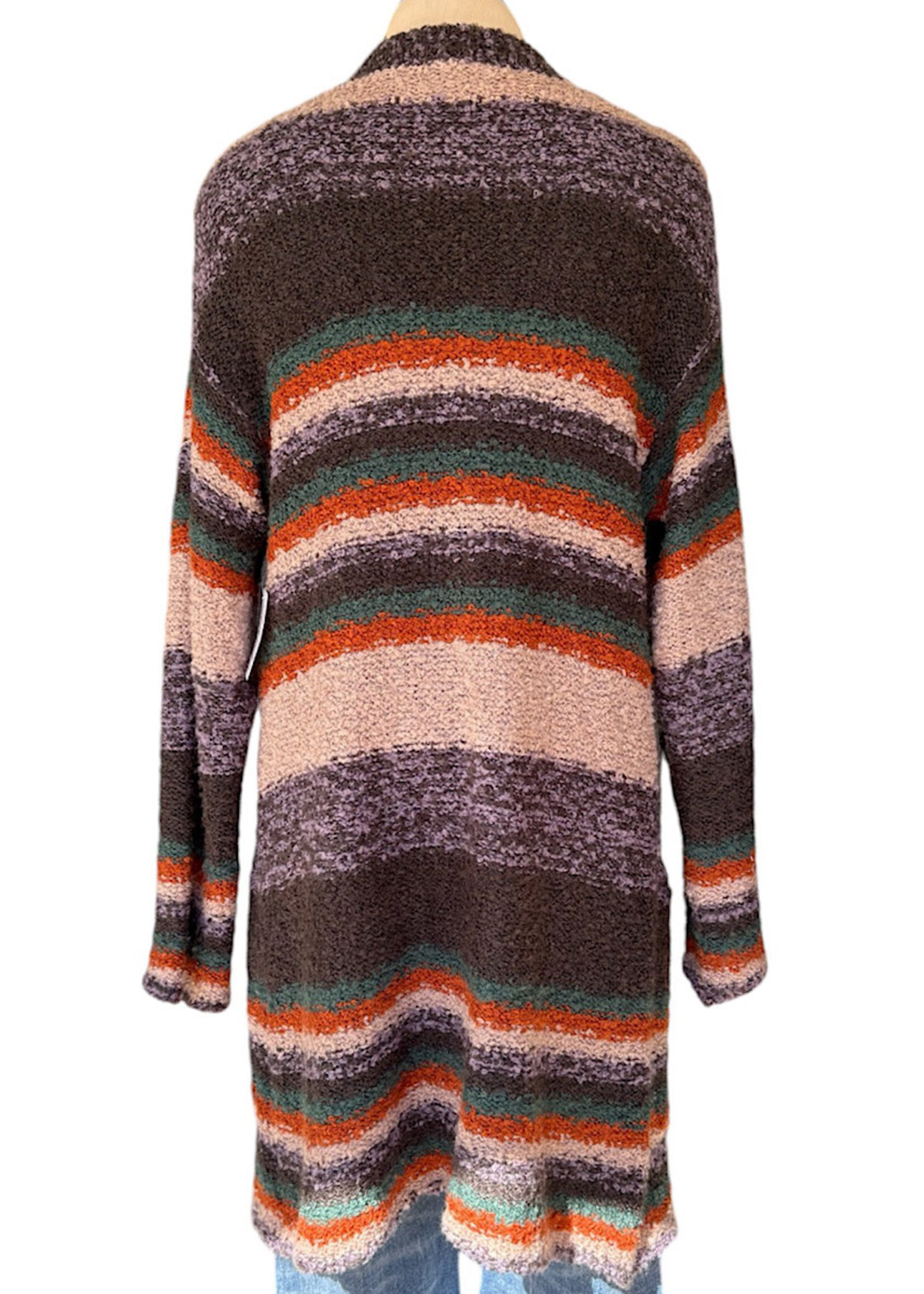 Multi Color Striped Button Up Cardigan Size Small-RF