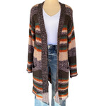 Multi Color Striped Button Up Cardigan Size Small-RF