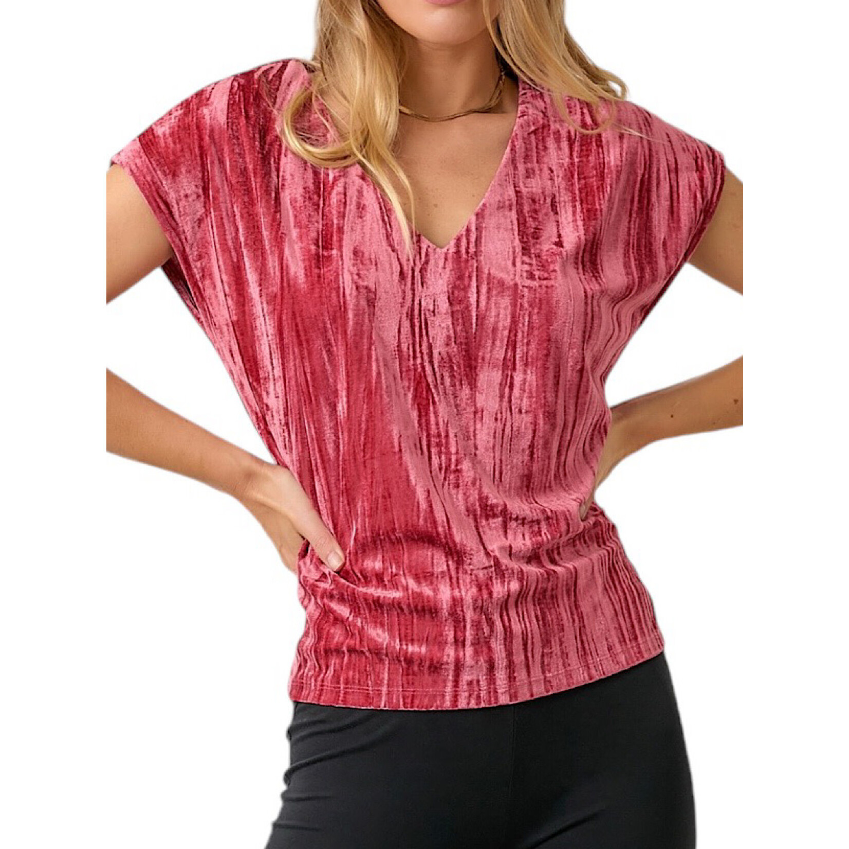 Velvet Cupro V-Neck Top